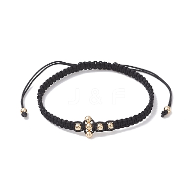 Brass Beaded Braided Bead Bracelets BJEW-JB12817-02-1