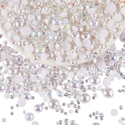 60g Resin patch multi size mixed pearl patch DIY jewelry accessories(2 bags) JX586I-1