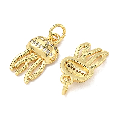 Brass Micro Pave Cubic Zirconia Pendants KK-I355-01G-01-1