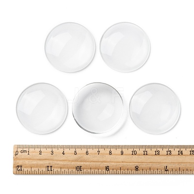 Transparent Glass Cabochons GGLA-R026-45mm-1