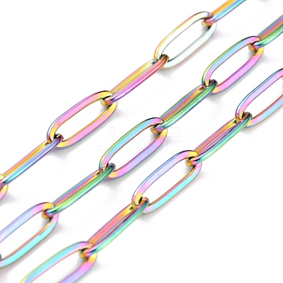 Ion Plating(IP) 304 Stainless Steel Paperclip Chains CHS-O010-03MC-1