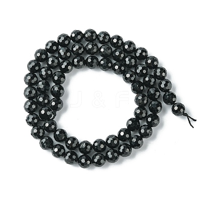 Natural Black Tourmaline Beads Strands G-F748-Y01-04-1