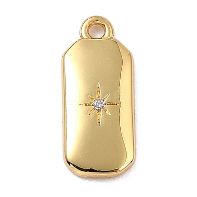 Brass Micro Pave Cubic Zirconia Charms ZIRC-I054-12G-03-1