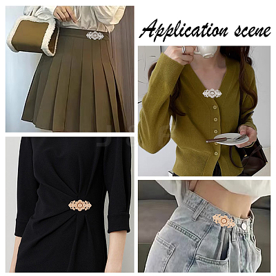 AHADEMAKER 16 Sets 2 Style Alloy Adjustment Waist Tightener Buckle Buttons FIND-GA0002-26-1