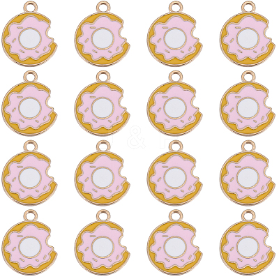 50Pcs Light Gold Plated Alloy Enamel Pendants ENAM-SC0004-84-1