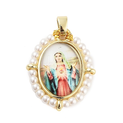 Rack Plating Brass Enamel Pendants KK-C056-07G-04-1