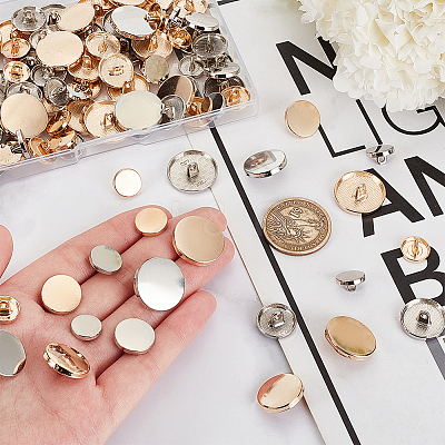 100Pcs 10 Styles Alloy Shank Buttons BUTT-OC0001-45-1