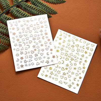 3D Metallic Star Moon Heart Nail Decals Stickers MRMJ-R088-28-M-1