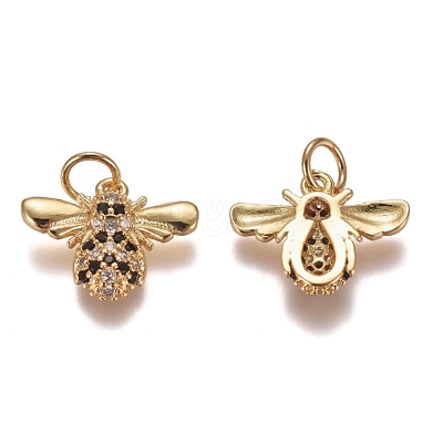 Brass Micro Pave Cubic Zirconia Charms ZIRC-G153-31-1
