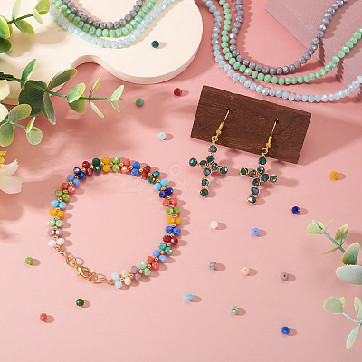17 Strands 17 Colors Electroplate Glass Beads Strands EGLA-TA0013-43-1
