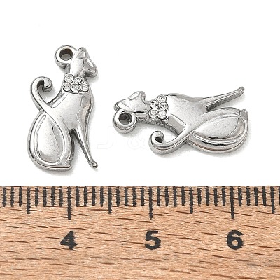 304 Stainless Steel Rhinestone Pendants RB-CBAD60D-04P-1