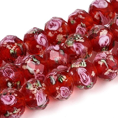 Handmade Luminous Lampwork Beads Strands LAMP-N037-01B-1