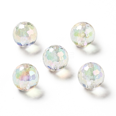 Two Tone UV Plating Rainbow Iridescent Acrylic Beads TACR-D010-03B-01-1