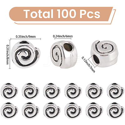 100Pcs Tibetan Style Alloy Beads TIBEB-SC0001-65-1
