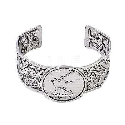 Constellation Alloy Open Cuff Bangles for Women Men LS-BJEW-C064-01AS-02-1