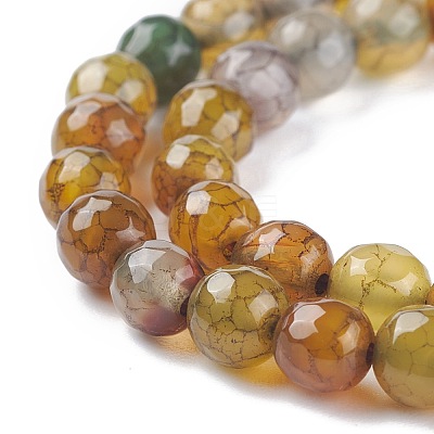 Dyed Natural Dragon Veins Agate Beads Strands G-C065-6mm-30-1