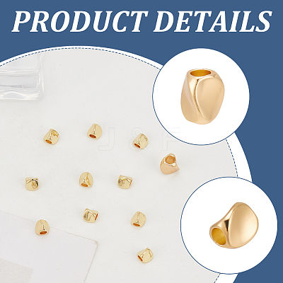 40Pcs 2 Styles Brass Bead KK-NB0003-47G-1