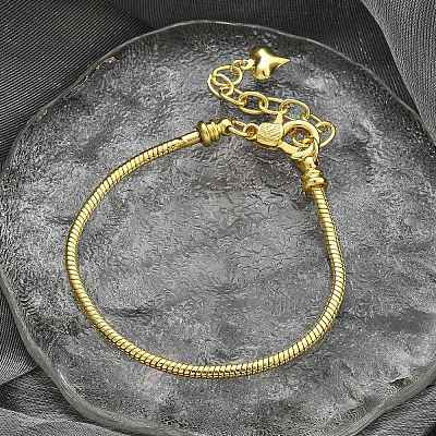 Brass Snake chains Bracelets BJEW-S158-16G-1
