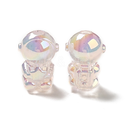 UV Plating Rainbow Iridescent Acrylic Beads PACR-M002-06D-1