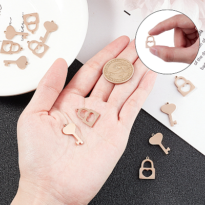 304 Stainless Steel Charms STAS-UN0012-03RG-1
