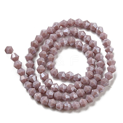 Opaque Solid Color Electroplate Glass Beads Strands EGLA-A039-P4mm-A13-1