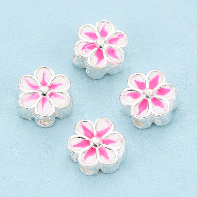 925 Sterling Silver Enamel Beads STER-T008-35A-1