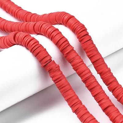 Flat Round Handmade Polymer Clay Beads CLAY-R067-10mm-30-1
