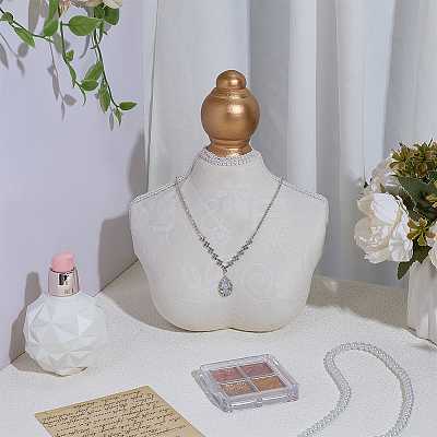Wood & Velvet Necklaces Display NDIS-WH0017-08-1