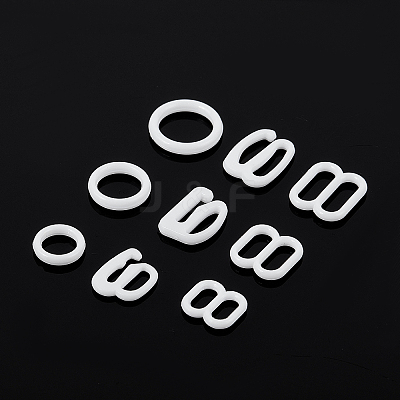 270Pcs 9 Style Plastic Underwear Strap Adjustment Buckles AJEW-GF0005-72-1