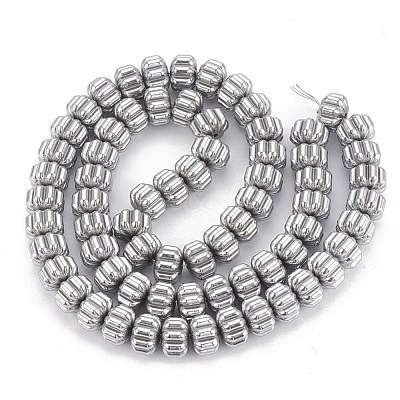 Electroplate Non-magnetic Synthetic Hematite Corrugated Beads Strands G-T061-108K-1