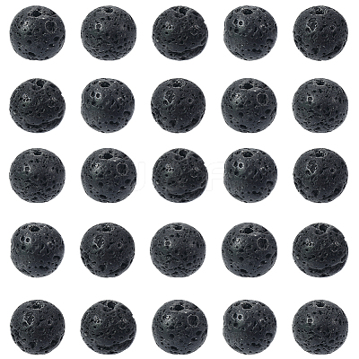 2 Strands Natural Lava Rock Beads Strands G-SP0001-28-1