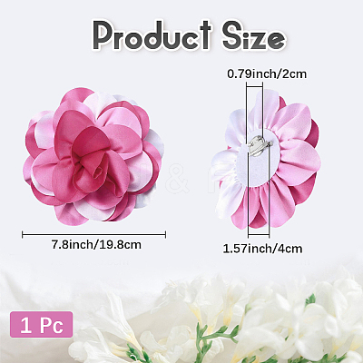 Multi Petal Flower Cloth Brooches JEWB-CN0001-14B-1
