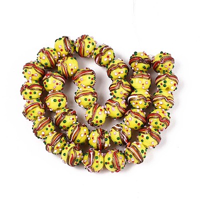 Handmade Lampwork Bumpy Beads LAMP-T022-05F-1
