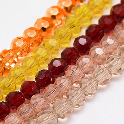 Eco-Friendly Glass Round Bead Strands EGLA-J042-6mm-M03-1