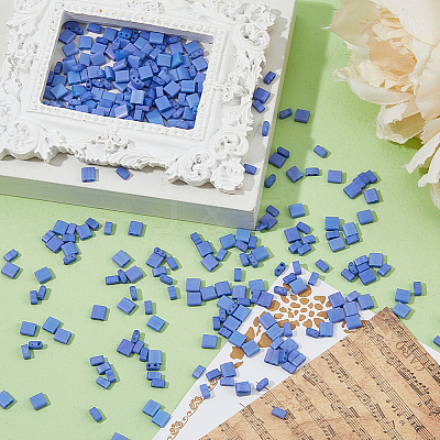 300Pcs 2 Styles 2-Hole Opaque Colours Glass Seed Beads SEED-HS0001-06F-1