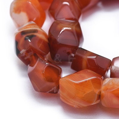 Natural Banded Agate/Striped Agate Beads Strands G-I245-33-1