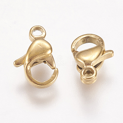 Ion Plating(IP) 304 Stainless Steel Lobster Claw Clasps LS-STAS-P185-9-G-1