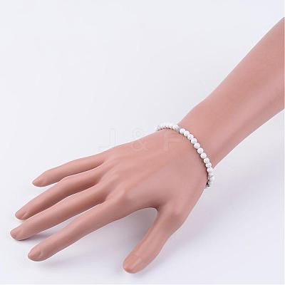 Natural Howlite Beaded Stretch Bracelets BJEW-JB02459-06-1