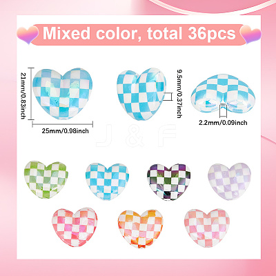 36Pcs UV Plating Opaque Acrylic Beads MACR-SC0001-87-1