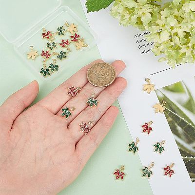 24Pcs 2 Colors Brass Cubic Zirconia Charms KK-FH0004-25-1