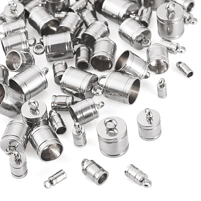 60Pc 6 Styles 201 Stainless Steel Cord Ends STAS-TA0002-98-1