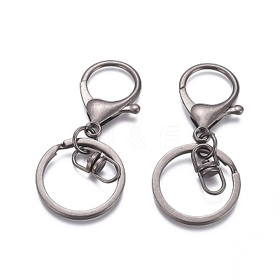 Iron Alloy Lobster Claw Clasp Keychain X-KEYC-D016-B-1