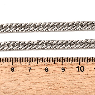 5.5MM 304 Stainless Steel Cuban Link Chain Necklaces for Men NJEW-B134-08A-P-1