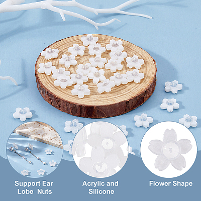 30Pcs Acrylic Ear Nuts FIND-HS0002-42-1