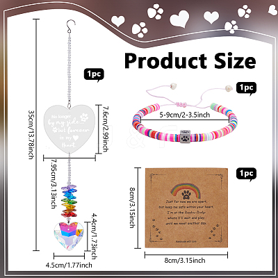 1Pc Glass Heart Hanging Suncatchers AJEW-NB0008-71-1
