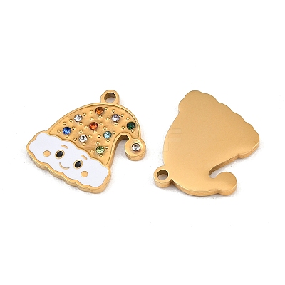 Christmas 304 Stainless Steel Enamel Pendants SA-CBA85C0-02E-G-1