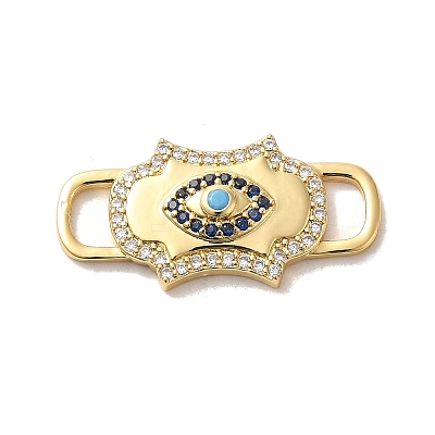 Brass Cubic Zirconia Connector Charms KK-M278-01B-G-1