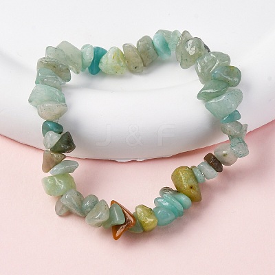 Natural Amazonite Stretch Bracelets BJEW-JB03681-06-1