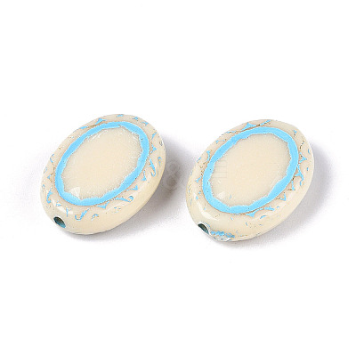 Painted Opaque Acrylic Beads OACR-T029-02I-1