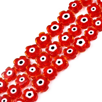 Handmade Evil Eye Lampwork Beads Strands LAMP-N029-018-04-1